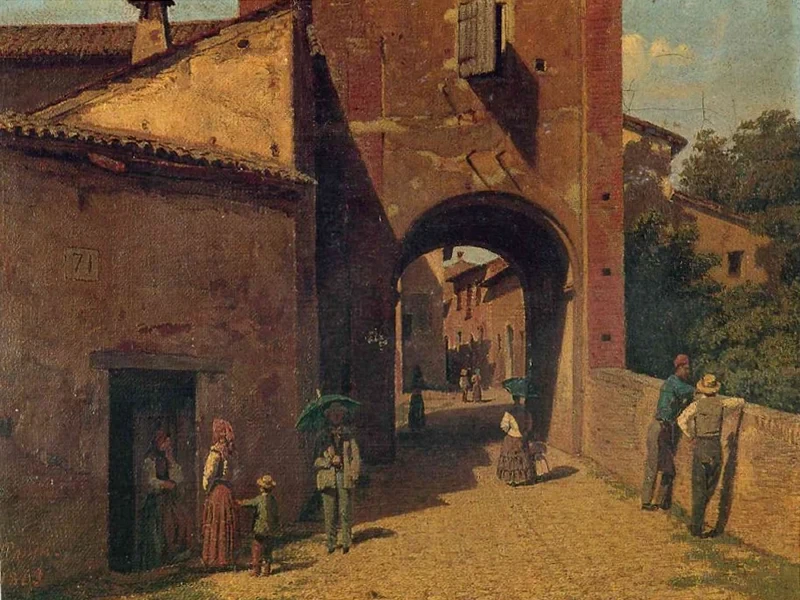 1833-Pietro Poppi - Veduta di Dozza, 1863 - Bologna, Pinacoteca Nazionale